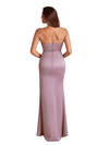 Sexy Sweetheart Mermaid Silky Satin Unique Long Bridesmaid Dresses Side Slit