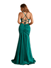 Sexy Mermaid Spaghetti Straps Side Slit Ruched Soft Satin Pretty Long Bridesmaid Dresses