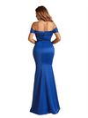 Sexy Off The Shoulder Ruched Mermaid Soft Satin Long Bridesmaid Dresses Online