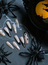 Halloween Press on Nails Fake Nails with Spiders Web Designs