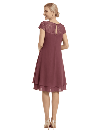 Simple Mother Of The Bride Dresses Jewel Short Sleeves Formal Wedding Event Dress