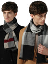 New autumn and winter men's casual scarf simple plaid solid colour warm neck scarf