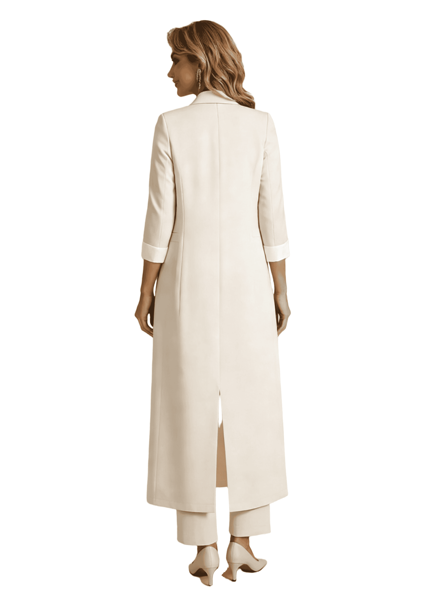 Elegant Jewel Crepe Applique Women's Pantsuits For Mother of The Bride and Jacket