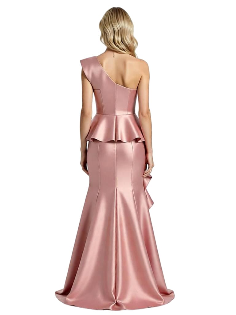 Modern One Shoulder Ruffles Floor-Length Mermaid Mother Of The Bride Dress