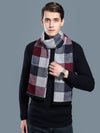 New autumn and winter men's casual scarf simple plaid solid colour warm neck scarf