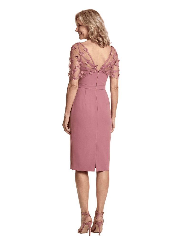 Modern Tea-Length Floral Applique Short Mother Of The Groom Dresses