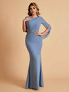 Elegant Mermaid Chiffon Half Sleeves Scoop Mother of the Brides Dresses Online