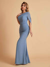 Elegant Mermaid Chiffon Half Sleeves Scoop Mother of the Brides Dresses Online