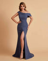 Elegant Chiffon Off The Shoulder Asymmetric Mermaid Mother of the Brides Dresses UK
