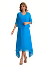 Elegant A-line Chiffon Short Sleeves Mother of the Brides Dresses Online