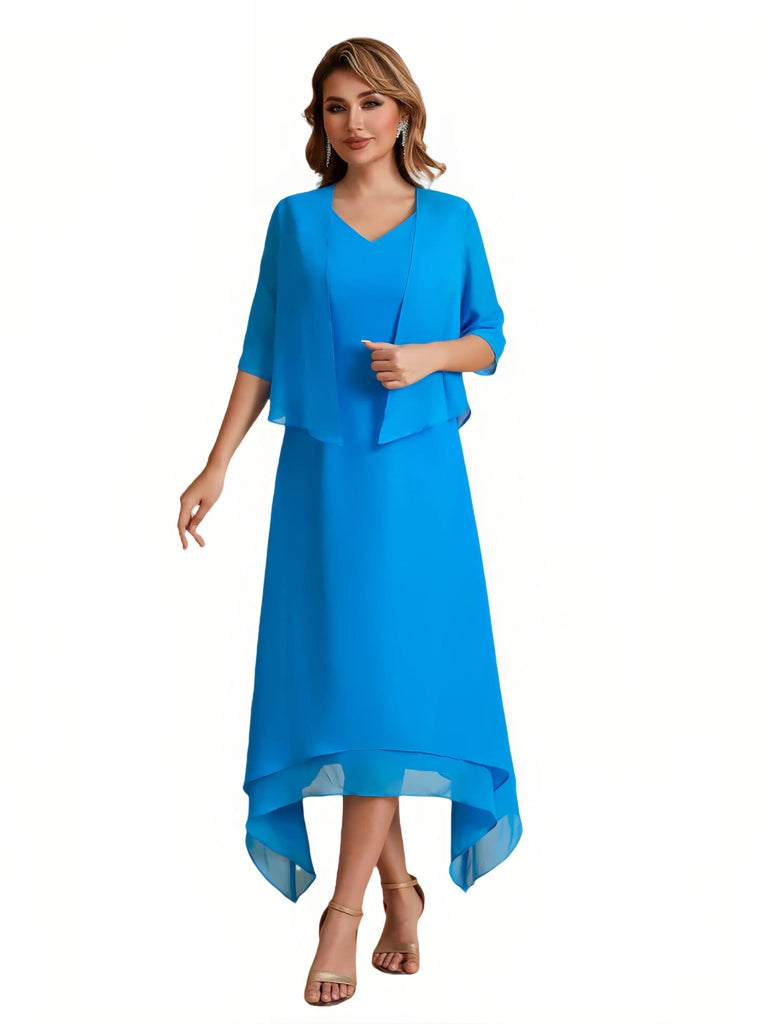 Elegant A-line Chiffon Short Sleeves Mother of the Brides Dresses Online