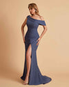 Elegant Chiffon Off The Shoulder Asymmetric Mermaid Mother of the Brides Dresses UK