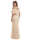 ChicSew Elegant V-neck Cold Shoulder Satin Mermaid Long Formal Dresses For Women