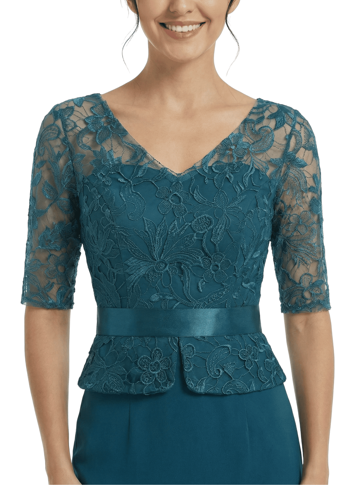 ChicSew Beautiful Mother Of The Bride Dresses V-Neck Lace Evening Gowns Floor-Length