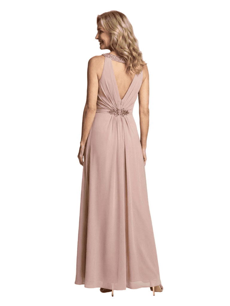 Fancy Halter Sleeveless Lace Appliques Chiffon Long Mother of the Bride dresses