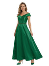 Mother Of The Groom Off Shoulder Sleeveless A-Line Soft Satin Floor-Length