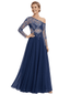 Chicsew Mother Of The Bride Dresses Asymmetric One Shoulder Long Sleeve Lace Chiffon Maxi Gown