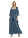Gorgeous Mother of The Groom Dresses Sweetheart Neck Chiffon Long Gown With Matching Shawl