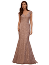 Elegant V-Neck Cap Sleeves Lace And Tulle Mermaid Long Mother of The Bride Dresses