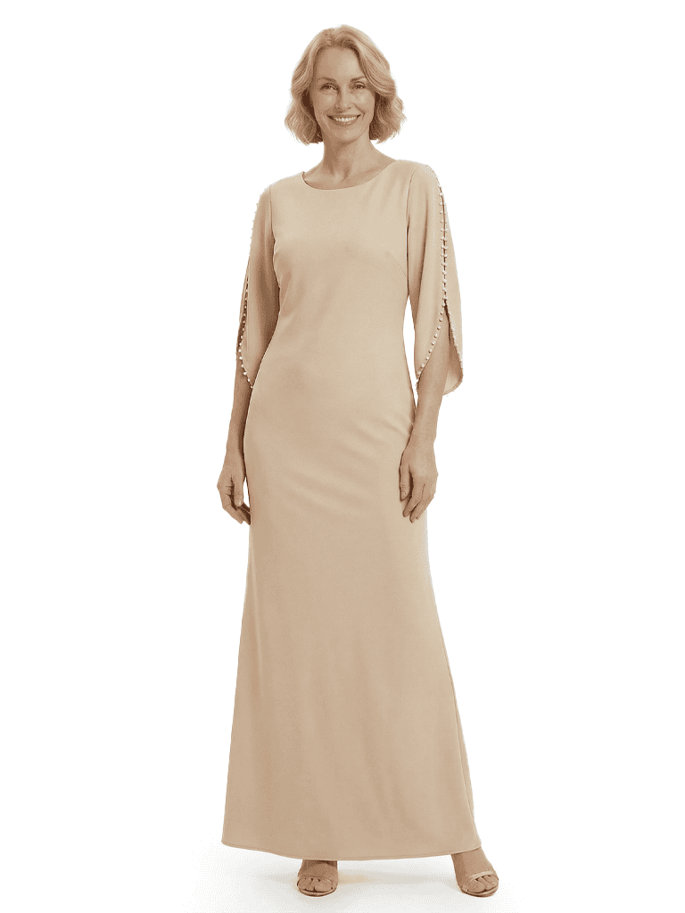 Chicsew Chiffon Stylish Modern Jewel 3/4 Sleeves Mother of The Bride Mermaid