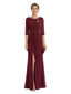 Modern Chiffon Long sleeves Mother Of The Bride Gown With Side Slit