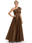 Modern One Shoulder Satin Bow Knot A-Line Mother Of The Bride Dresses
