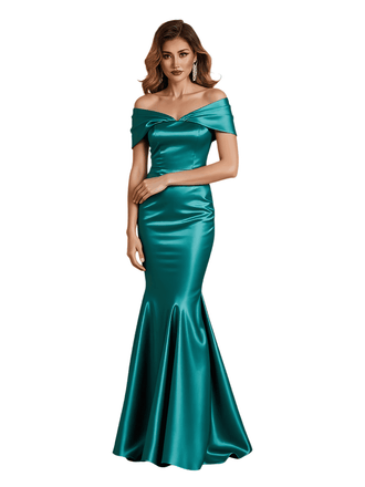 Elegant Off The Shoulder Silky Satin Mermaid Floor-Length Mother Of The Bride Dresses
