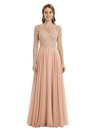 Trendy Lace Applique A-line Mother of The Bride Gown With Sleeve