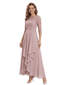 Modern Ruffle Chiffon Lace Illusion A-Line Mother Of The Bride Dress With Sleeves