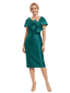 Chicsew Elegant Cape Sleeves Bow Knot Satin Sheath Mother Of The Bride Dress
