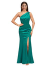 Sexy Mermaid One Shoulder Soft Satin Long Bridesmaid Dresses Online