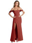 Sexy Mermaid Side Slit Chiffon Off The Shoulder Floor-Length Bridesmaid Dresses
