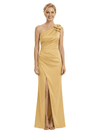 Chicsew One Shoulder Side Slit Ruched Satin Mermaid Mother Of The Bride Dresses