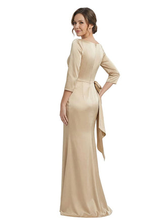 Elegant Long Sleeve Satin Floor-Length Mermaid Mother Of The Bride Dresses
