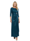Classy 3/4 Long Sleeve Sheath Chiffon Mother Of The Bride Dress With Waist Buckle