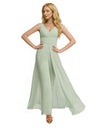 Elegant Deep V-Neck A-line Chiffon Long Bridesmaid Dresses