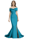 Fancy Off Shoulder Mermaid Floor Length Mother Of The Groom Gown With Side Slit