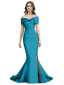 Fancy Off Shoulder Mermaid Floor Length Mother Of The Groom Gown With Side Slit