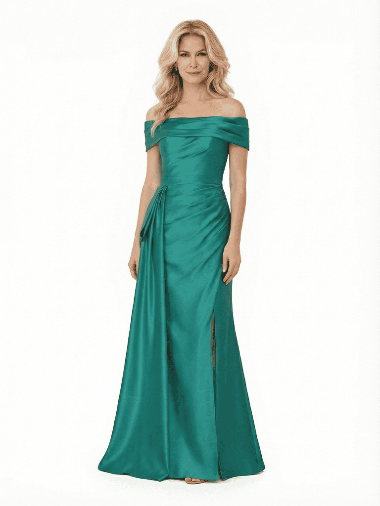 Stunning Off The Shoulder Mermaid Dress For Mother Of The Groom With Waist Drape