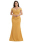 Elegant Soft Satin Sleeveless Off Shoulder Mermaid Floor-Length Mother Of The Bride Dresses