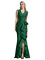 Elegant V-Neck Sleeveless Ruffle Side Slit Mermaid Mother Of The Bride Dresses