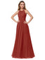 Simple Halter A-line Chiffon Floor Length Bridesmaid Dresses