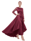 Chicsew Mother Of The Bride Dresses Jewel Long Sleeves Satin High-Low Gown Elegant