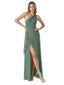 Elegant One-Shoulder A-line Chiffon Long Bridesmaid Dresses