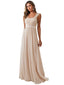 Elegant Chiffon Top Lace A-line Floor-Length Bridesmaid Dresses