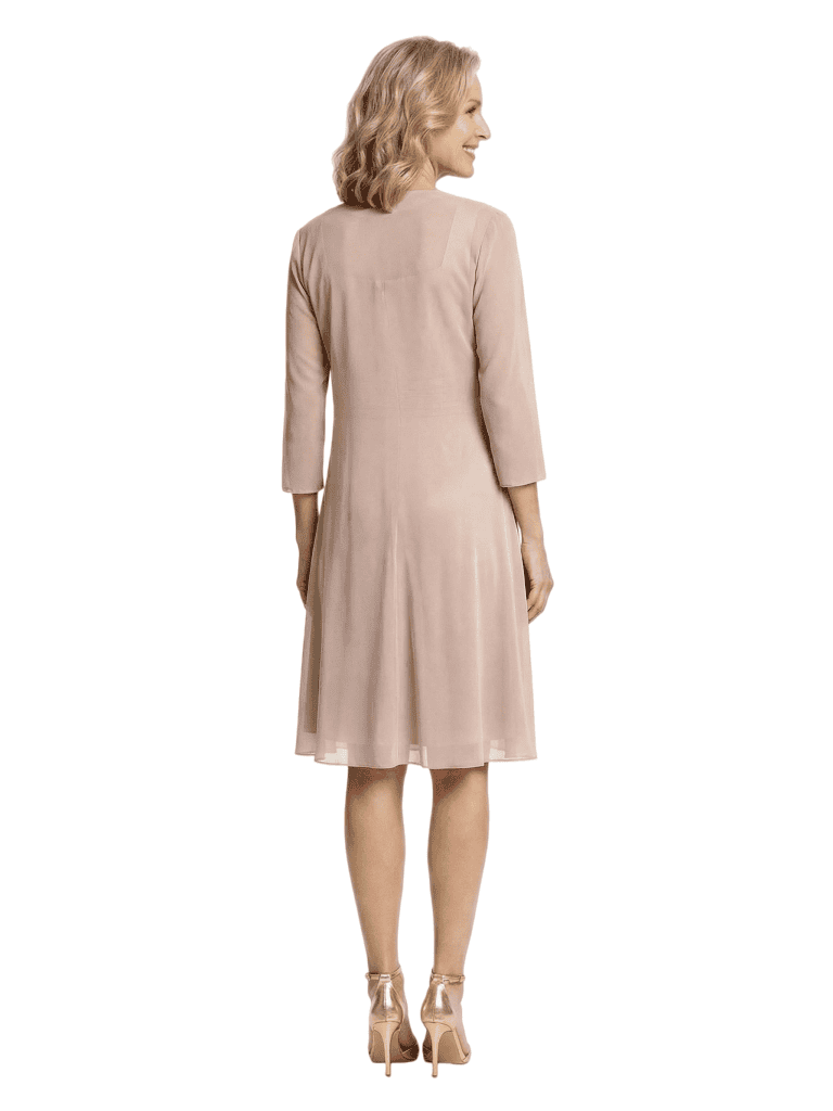 Elegant Square Neckline Midi Cocktail Mother of the Groom Dress and Jacket