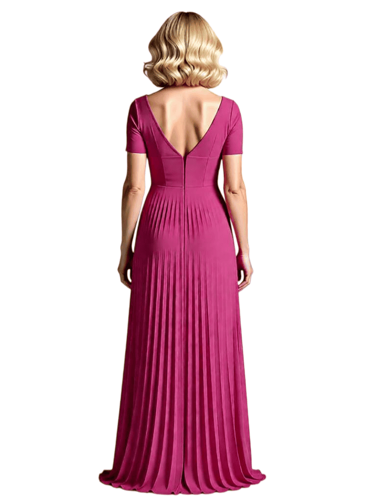 Elegant V-Neck Cap Sleeves Chiffon Mermaid Long Mother of The Bride Dresses