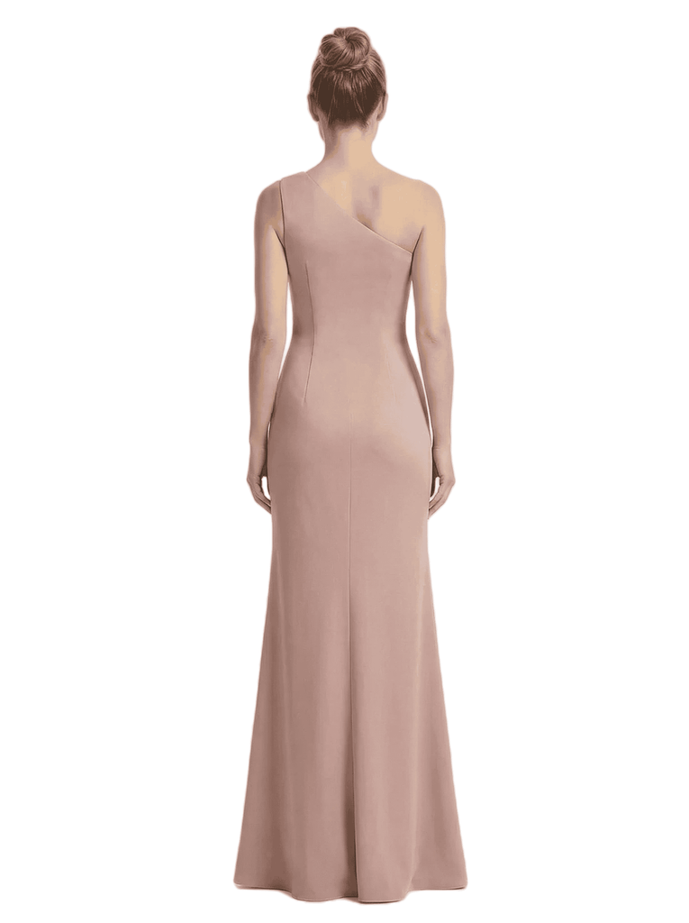 Sexy One Shoulder Satin Mother Of The Groom Dress Side Slit Floral Applique Mermaid Gown