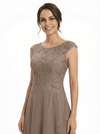 Elegant Sleeveless Jewel A-Line Lace Chiffon Mother Of The Bride Dress