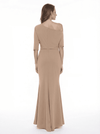 Simple Strapless Half Sleeves Asymmetric Chiffon Long Mother of the Bride dresses